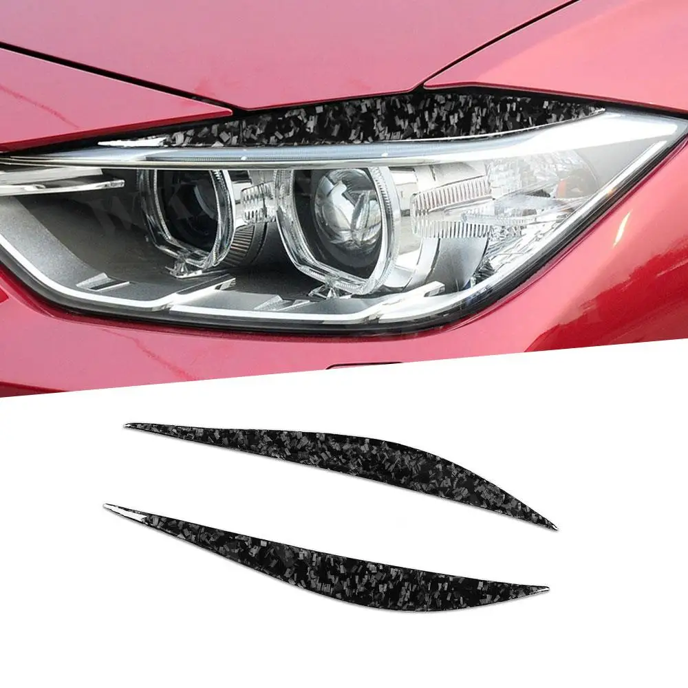 

2PCS/Set Front Lamp Eyebrow Headlight Covers Forged Carbon for BMW 3 Series F30 2012-2018 Car Styling