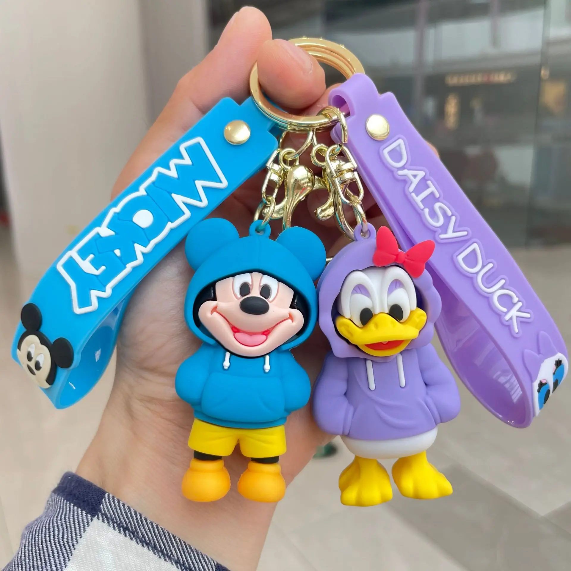 Disney Hoodies Mickey Minnie Mouse Car Key Ring Chains Donald Duck Winnie the Pooh Car Bag Charms Gifts Decorative Accessories - view 4
