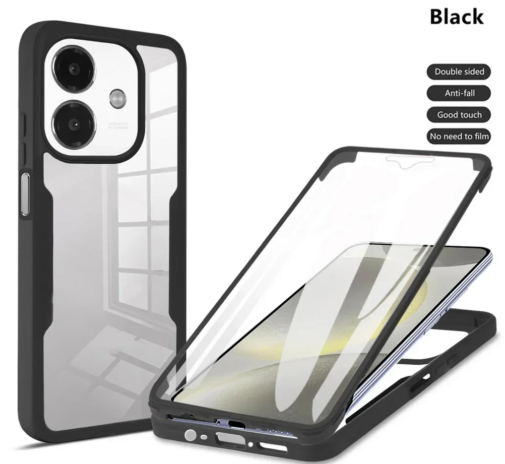 3IN1 360° Screen Protector Transparent HD Case For OPPO A5 A5X A3 A3X A40/M A96/76 Reno 14/13/12/F/Pro PC+TPU Phone Back Cover