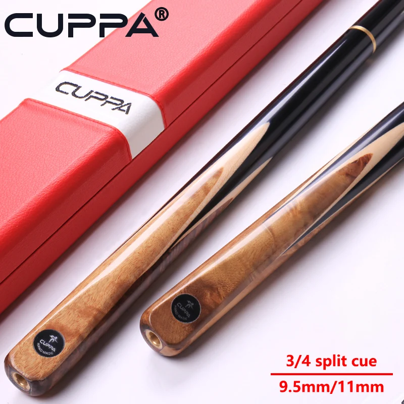 

CUPPA-Ash Wood Shaft Billiard Cue, Brass Joint, 3/4 Split Cue, 145cm Tip Size, 9.8mm, 11mm, Snooker Cues HY, Original