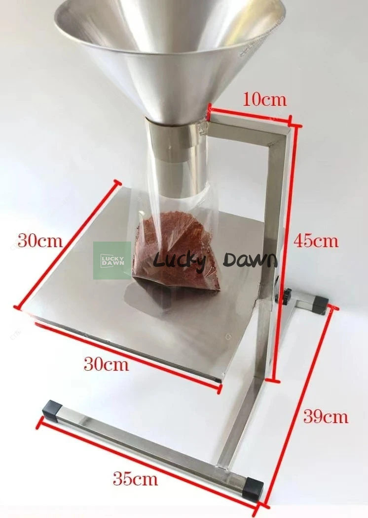 

Stainless steel feeding hopper combined with support frame, vacuum bag filling funnel, manual loading funnel with bracket
