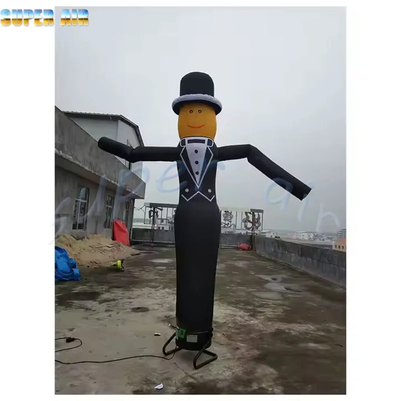 

Beautiful decoration outdoor black dance stars waving inflatable dancer with customas fan for sale