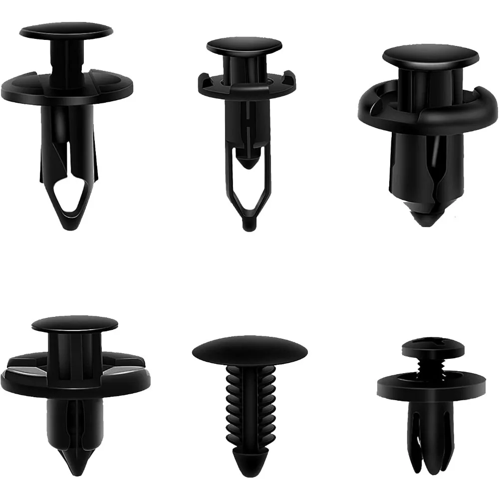 مجموعة مشابك تثبيت السيارة العالمية مكونة من 200 قطعة، بمسامير دفع تلقائية بأحجام متنوعة لمثبتات الجسم لحاجز اللوحة