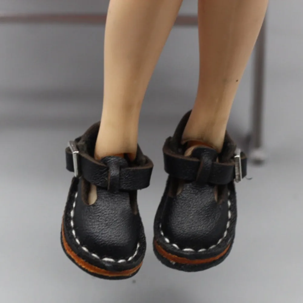 

1 пара однотонных кукольных туфель Obitsu 22/24/26, мини-кожаные сандалии 1/6, кожаная обувь для куклы Bjd, модная обувь для куклы GSC Blythe