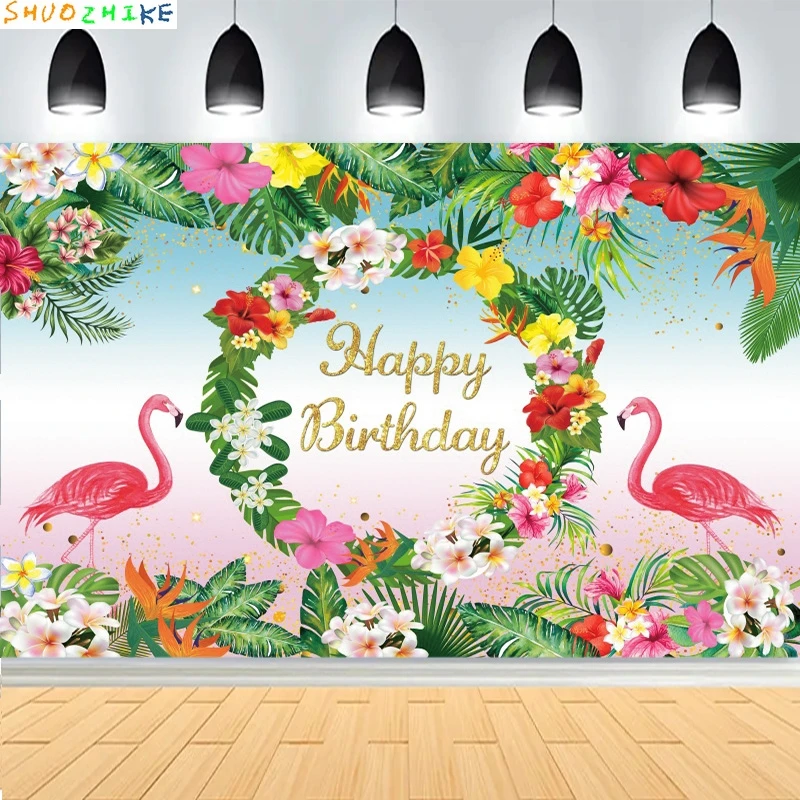 

Flamingo Birthday Photography Backdrop Pink Tone Stripes Background Princess Girls Baby Newborn Party Holiday Studio Props JC-62
