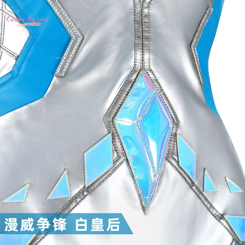 زي الملكة البيضاء التأثيري إيما فروست المنافسين زي الهالوين كرنفال حفلة عيد الميلاد لعب دور الملابس الملابس للنساء