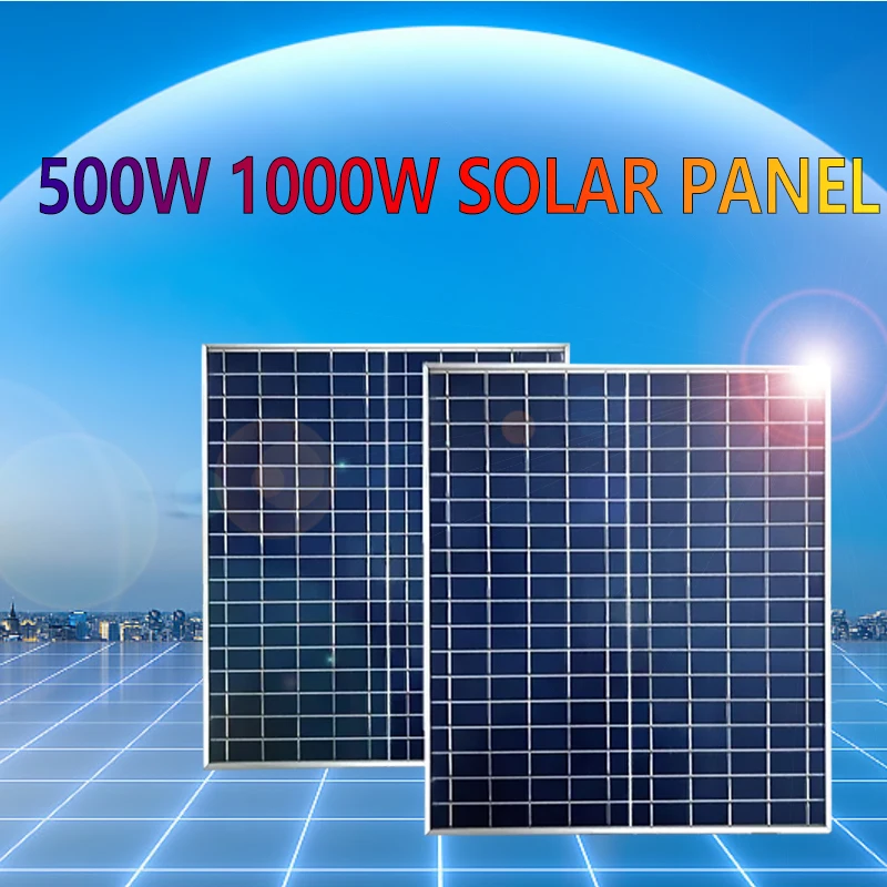 500W 1000W Solar Panel Portable Kit 12V Solar Plate IP67 Waterproof USB Port Solar Battery Charger for Outdoor Camping Mobile RV