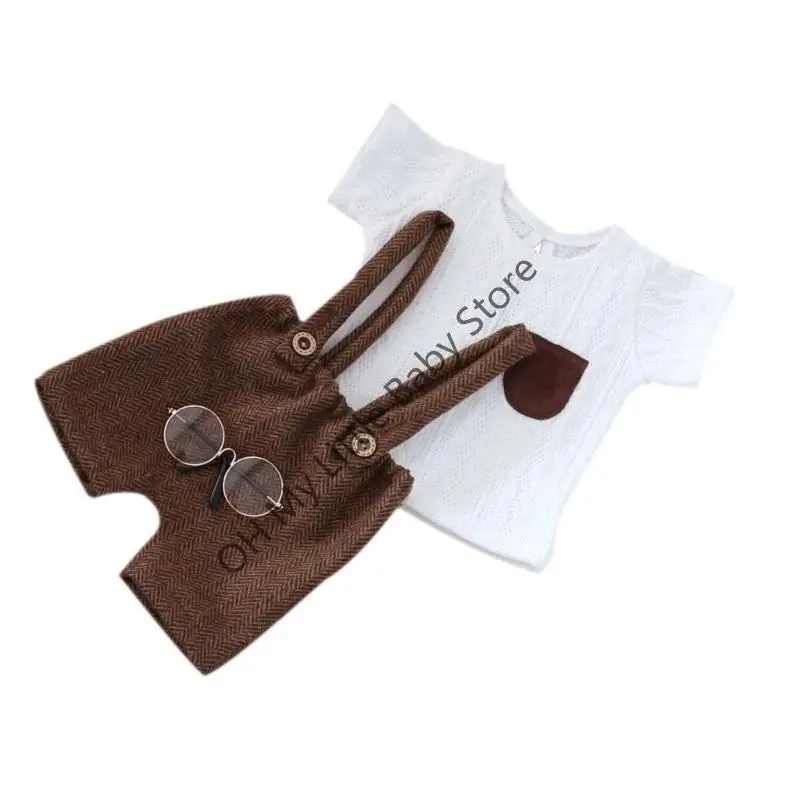 

M76C Baby Top с очками и шортами для брекетов очаровательная одежда для новорожденных