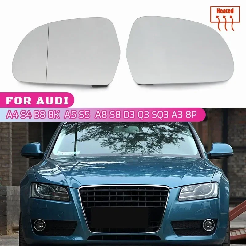 

2 шт. Зеркальный элемент заднего вида для Audi A4 B8 2010-2015, с подогревом