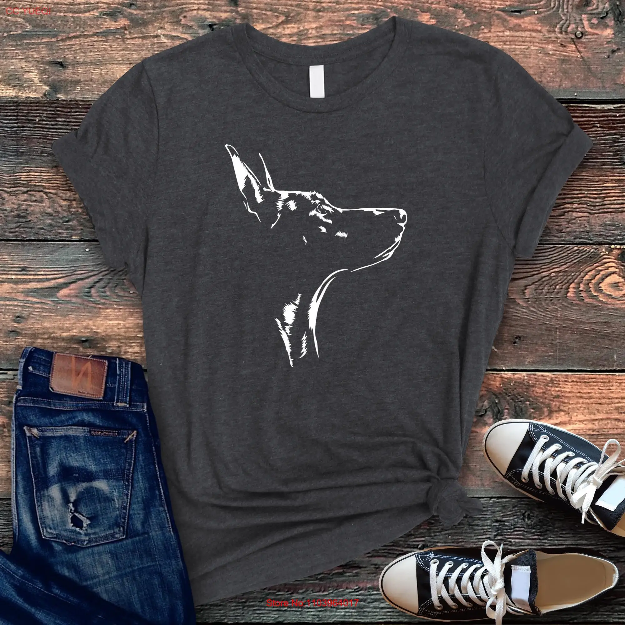 Футболка Doberman с длинными или короткими рукавами для мамы и собаки Dobie Dad Dobe