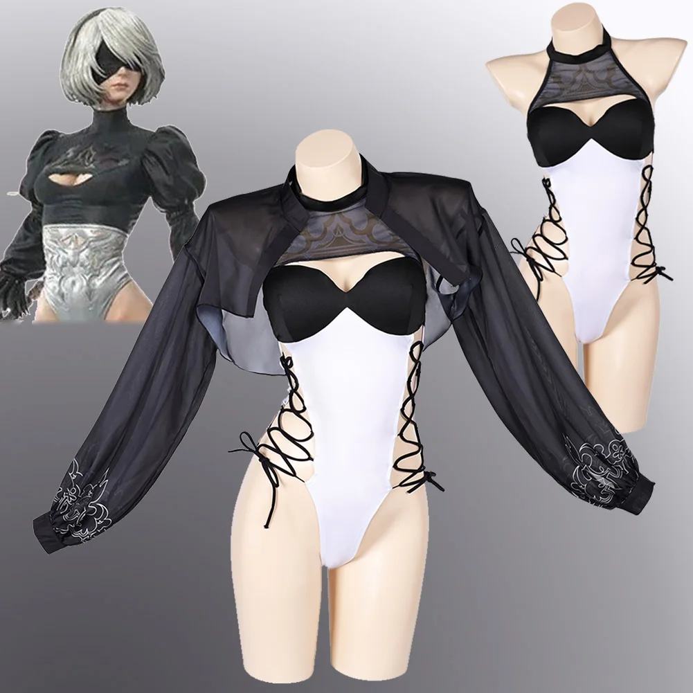 Yorha No.2 Type B Cosplay Role Play Swimwear Anime Game Nier Automata Costume Women Roleplay Fancy Dress Up Party Clothes