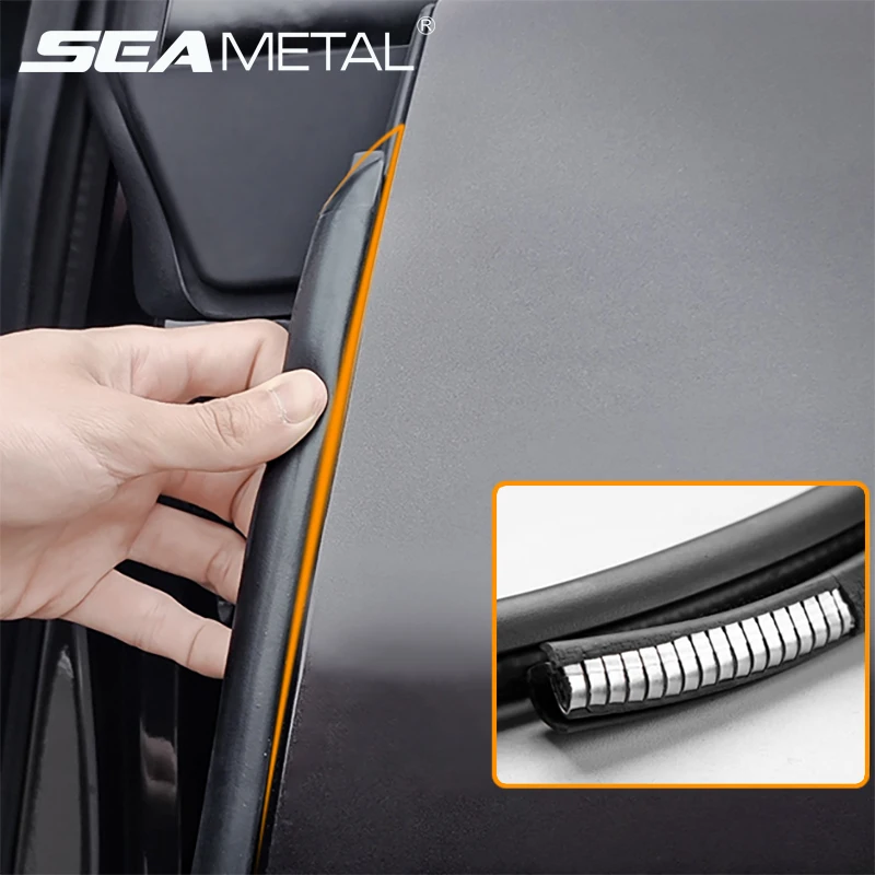 SEAMETAL – bande de Protection contre les rayures pour bord de porte de voiture, pilier B, moulage en caoutchouc, garniture de Protection, adhésif latéral, autocollants de Protection d'étanchéité