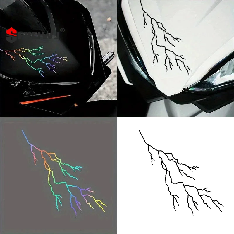 Crack Lightning Creative Motorcycle Sticker For DIY Motorbike Front Fairing Fuel Tank Helmet Vinyl Decals Scooter Decoration