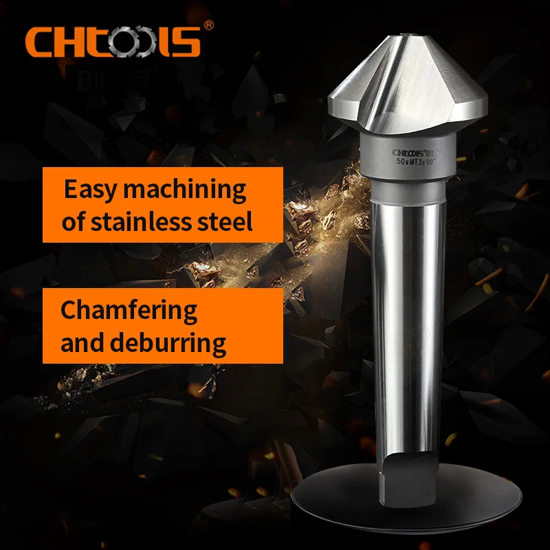 

CHTOOLS HSS Countersink with Morse Shank Three Cutting Edges 90 Degree Diameter 20.5-80mm Length 100-190mm Chamfer Cutter