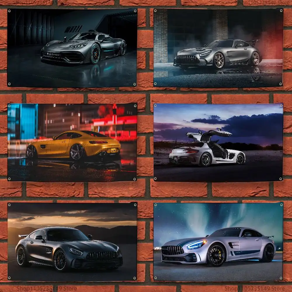 

M-Mercedes Benz Amg car FLAG 60x110CM 70x115CM 100x150CM Hoes Mad Funny Flag With Four Brass Grommets