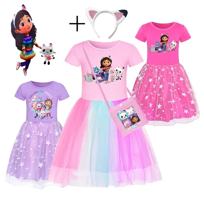 

Детское платье для косплея кукольного домика Габби, аниме, кукольный домик Габби, кошки, ролевая игра, костюм для девочек, модная детская одежда на Хэллоуин