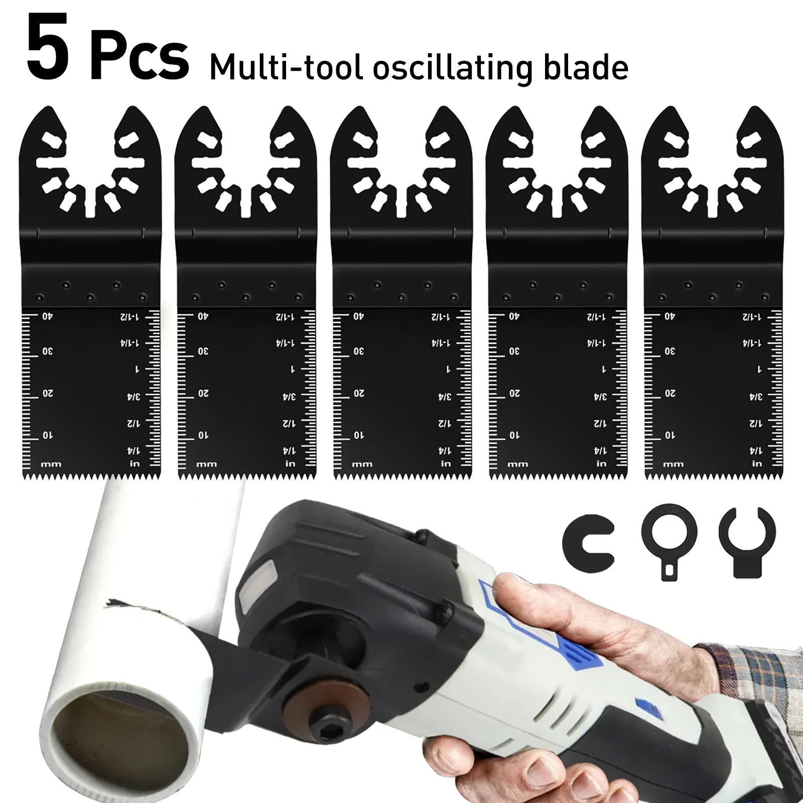 

10PCS Carbide Oscillating Blades for Wood/Metal/Plastic - Multi-Tool Saw Blade Fit Renovator & DIY (Universal)