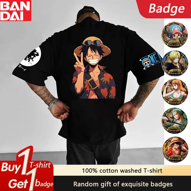 

One Piece Sports GYM Super Saiya Hip Hop Sports Fitness Casual Summer Loose Men's T-shirt Top Girls T-shirt Couple
