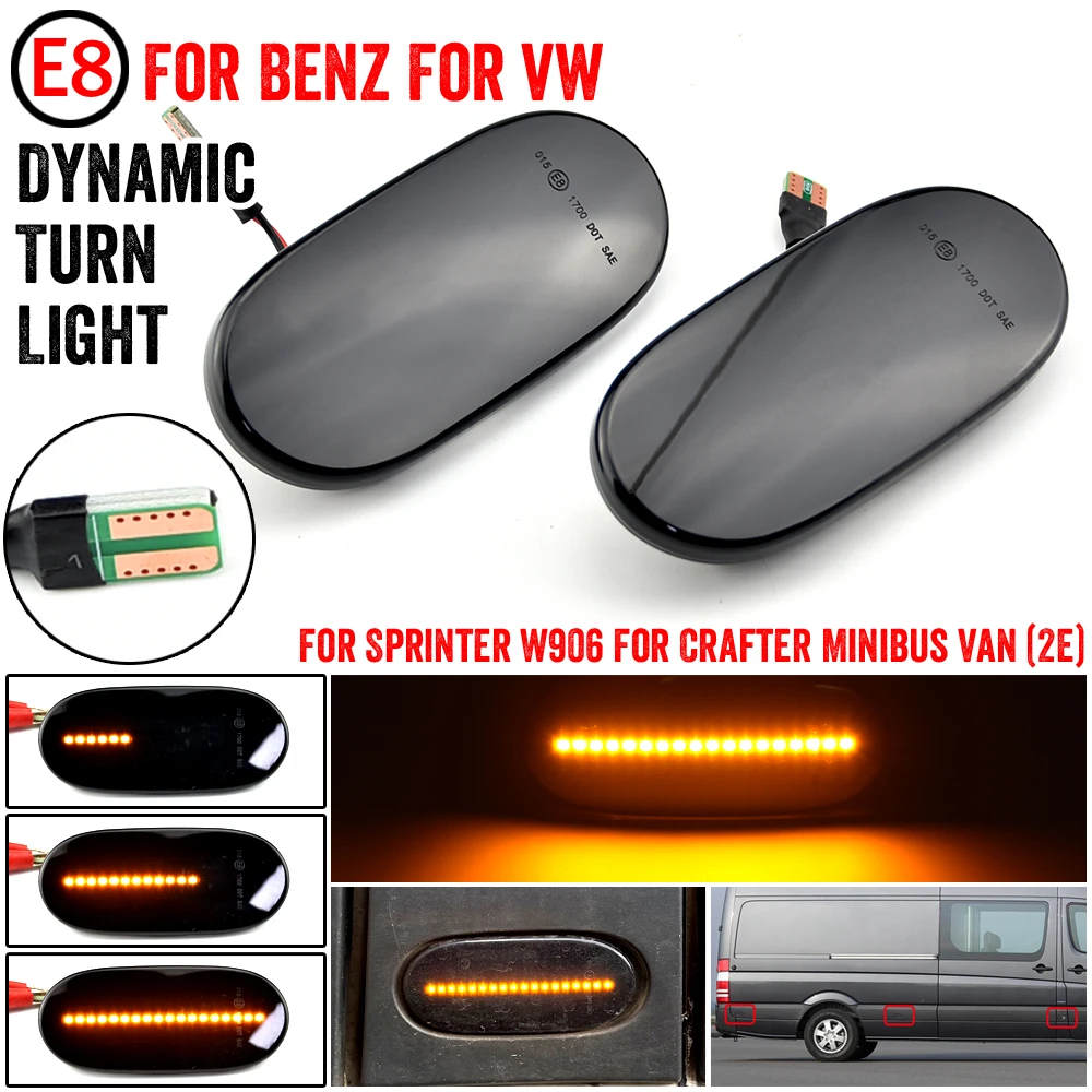 

Dynamic LED Side Marker Light Side Repeater Lamp Turn Signal Light Panel Lamp For Volkswagen Crafter 2006 For Benz Sprinter W906