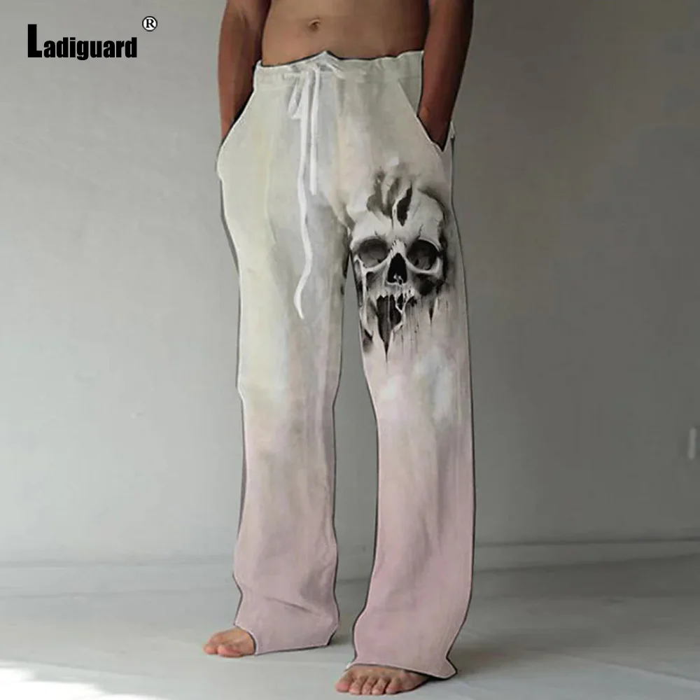 

Ladiguard 2022 Men's Casual Pocket Drawstring Linen Pants Straight Leg Trousers Plus Size 3xl Homme Misic Notes Print Sweatpants