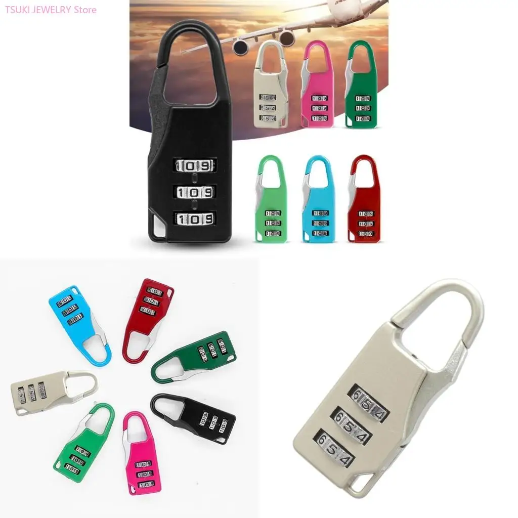 62KE Mini 3 Digit Number Password Code Lock Small Combination Security Padlock Resettable Lock for School Bag Suitcases
