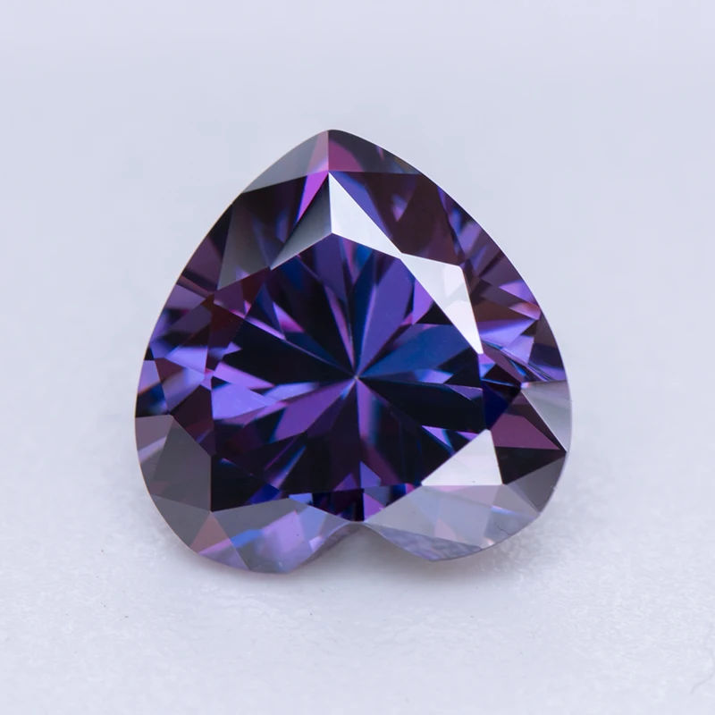 Moissanite Stone Imperial Purple Color Heart Cut Lab Lab Growth Diamond Test Passed Gemstone for Jewelry Making with Certificate
