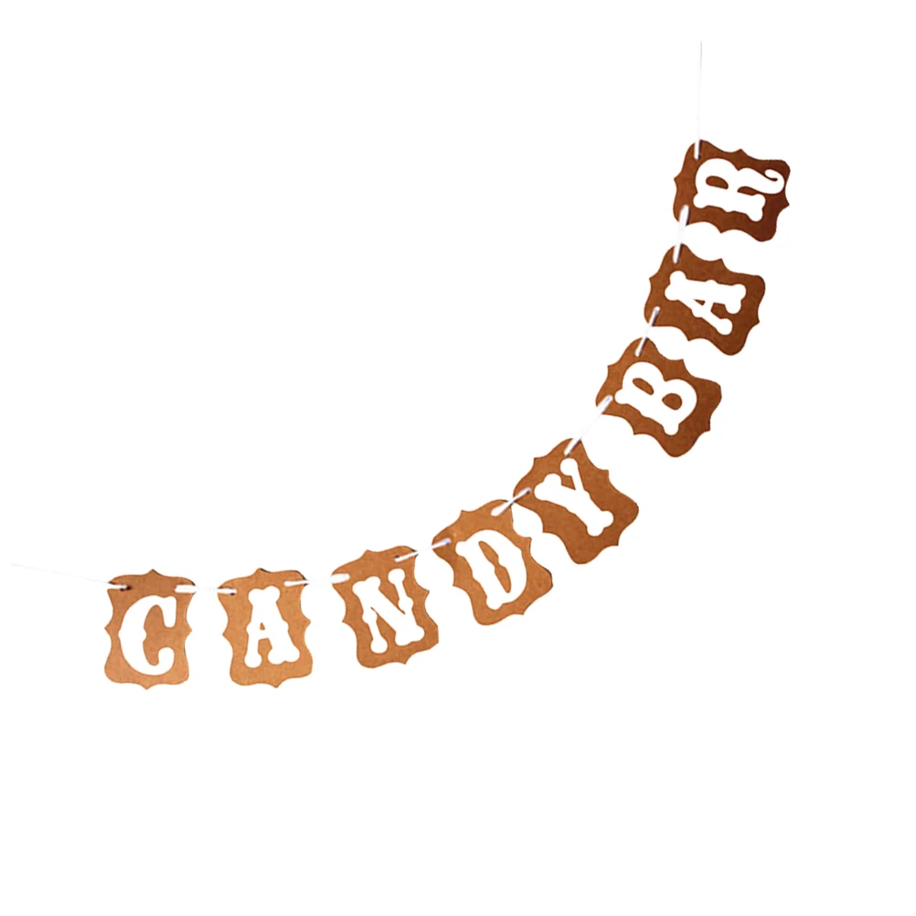 

Retro Decorative Garland Candy Bar Banner Bunting Paper Flag for Party Valentine Day Reusable Indoors Outdoors