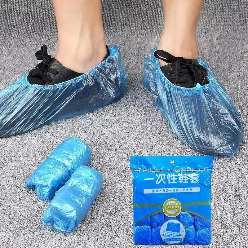 Disposable Plastic Shoe Covers Household Dust-proof for Machine Rooms Outdoors Rain-proof Foot Covers Home Use 100PC/Bag