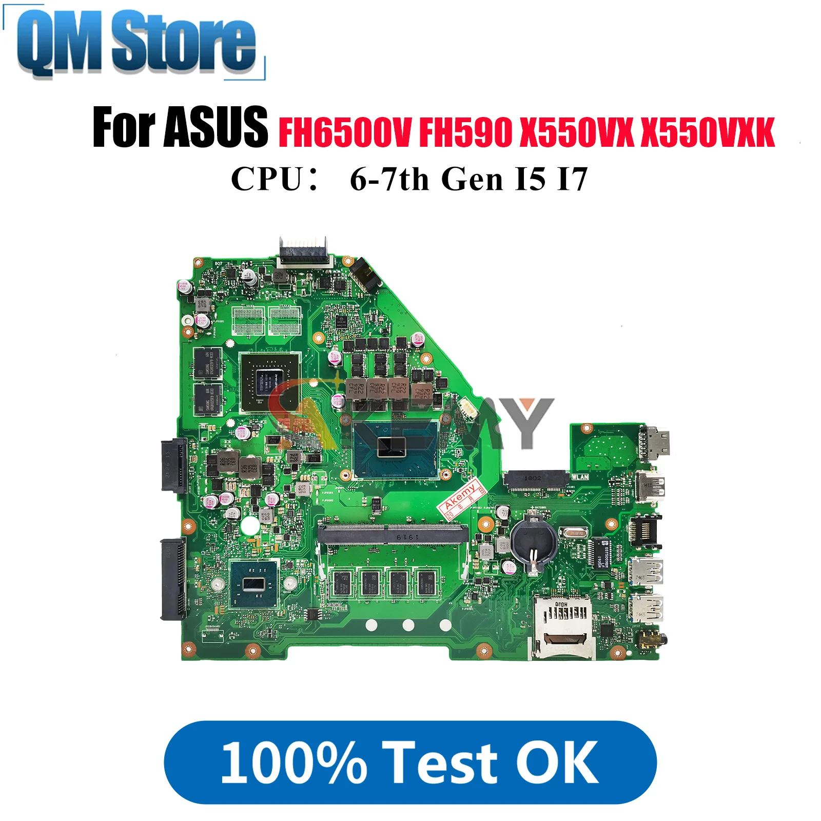 

X550VX Материнская плата для ноутбука ASUS VivoBook X550VX FH5900 K550VX X550V W50V X550VXK FH6500V VX50V Материнская плата с процессором I5 I7 stk