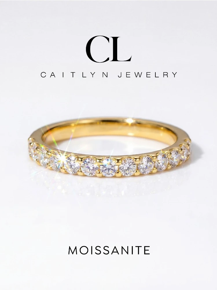 Real Moissanite Diamond Solitaire Stackable Wedding Rings for Women 925 Sterling Silver Luxury Fashion Quality Fine Jewelry