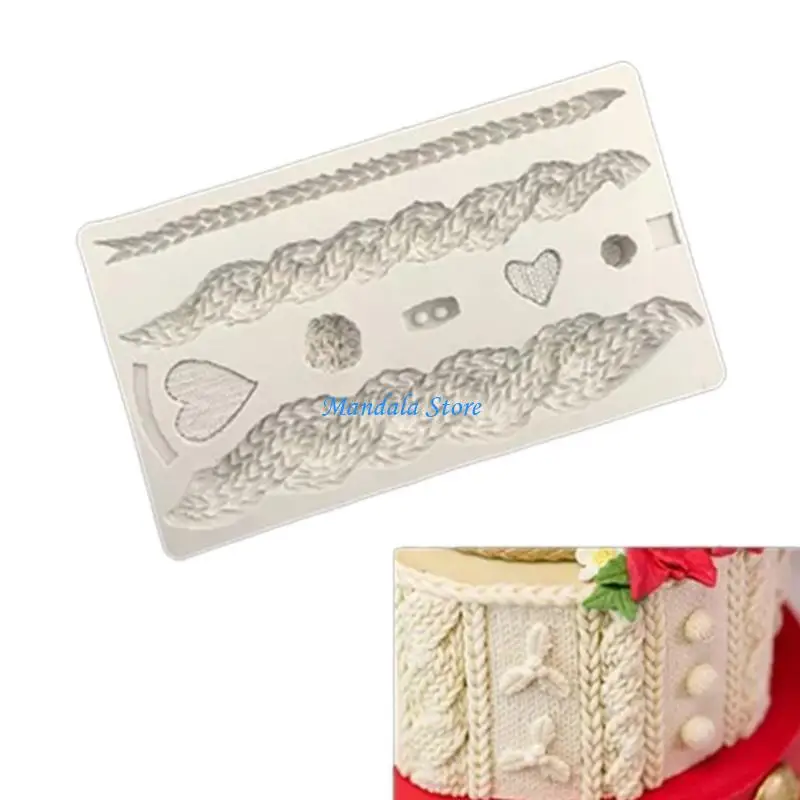 

U2JC Knitted Texture Cake Mold Sugar Craft Silicone Mold Cake Decorating Bakeware