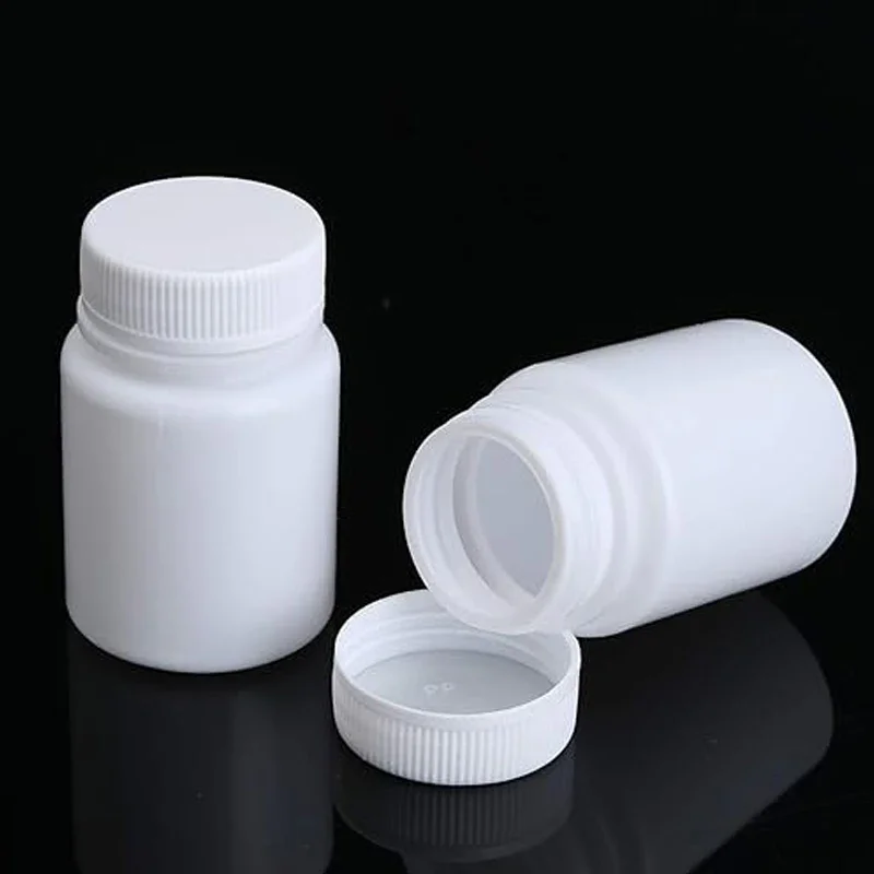 30 Stuks 15Ml-100Ml Draagbare Witte Plastic Medische Pil Organizer Flessen Met Deksels Reizen Tabletten Capsule Vaste Poedercontainers