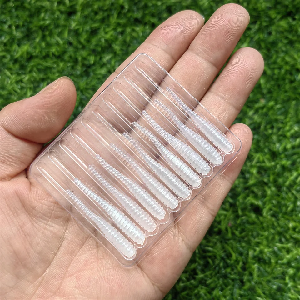 MUKUN Neuer Weichköder 10 Stück Silikonköder 35mm 0,3g Gerader Schwanz Pin Swimbait Wobbler Wurm für Bass Karpfen Rockfishing Angelzubehör – Detail 14