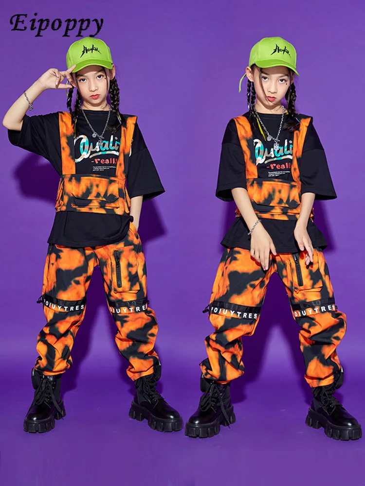 Модный брендовый Детский костюм в стиле хип-хоп для мальчиков, камуфляжная Функциональная сумка для девочек, костюм для джазовых танцев и представлений