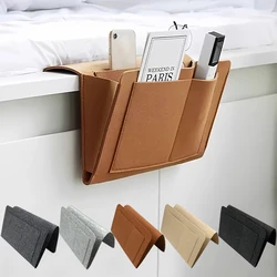 Pockets Bedside Caddy Bed Hanging Bag Felt Bed Storage Organizer Household Decor Accessories Maga,zine Phone Tablet Cables Box