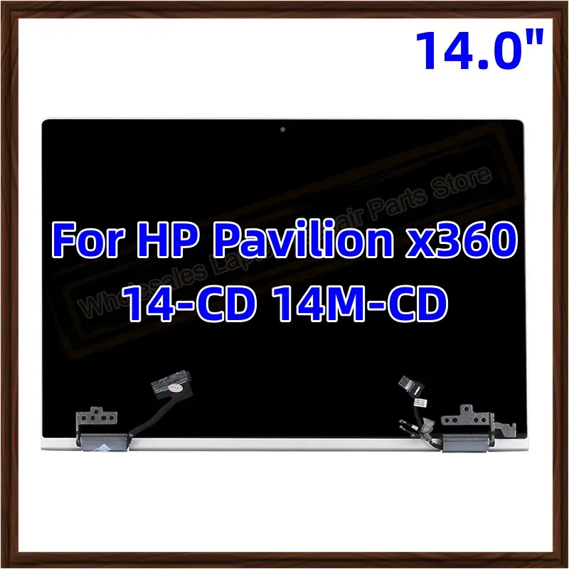 

14'' For HP PAVILION X360 14-CD 14M-CD0001 14M-CD full lcd touch screen display assembly TPN-W125 1920*1080 Pale Gold Silver