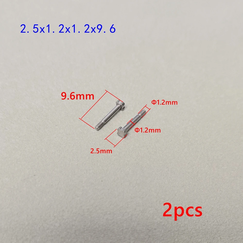 2 шт. Применимо к винтам для ремешка для часов Richard, четырехугольные/четыре звездочки, угольно-серые болты из нержавеющей стали