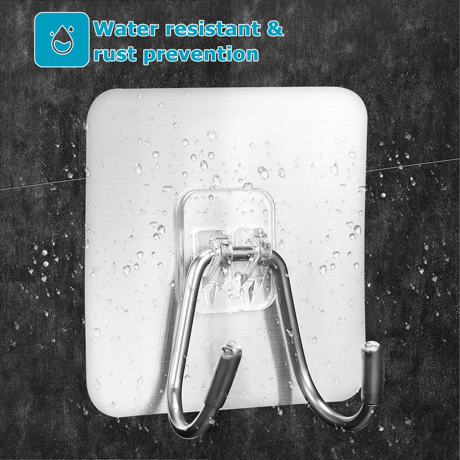 5Pcs 304 Stainless Steel Adhesive Hooks Heavy Duty Wall Mount Hooks for Hanging Towels Coats Bags Kitchen Bathroom Bedroom Decor view 4