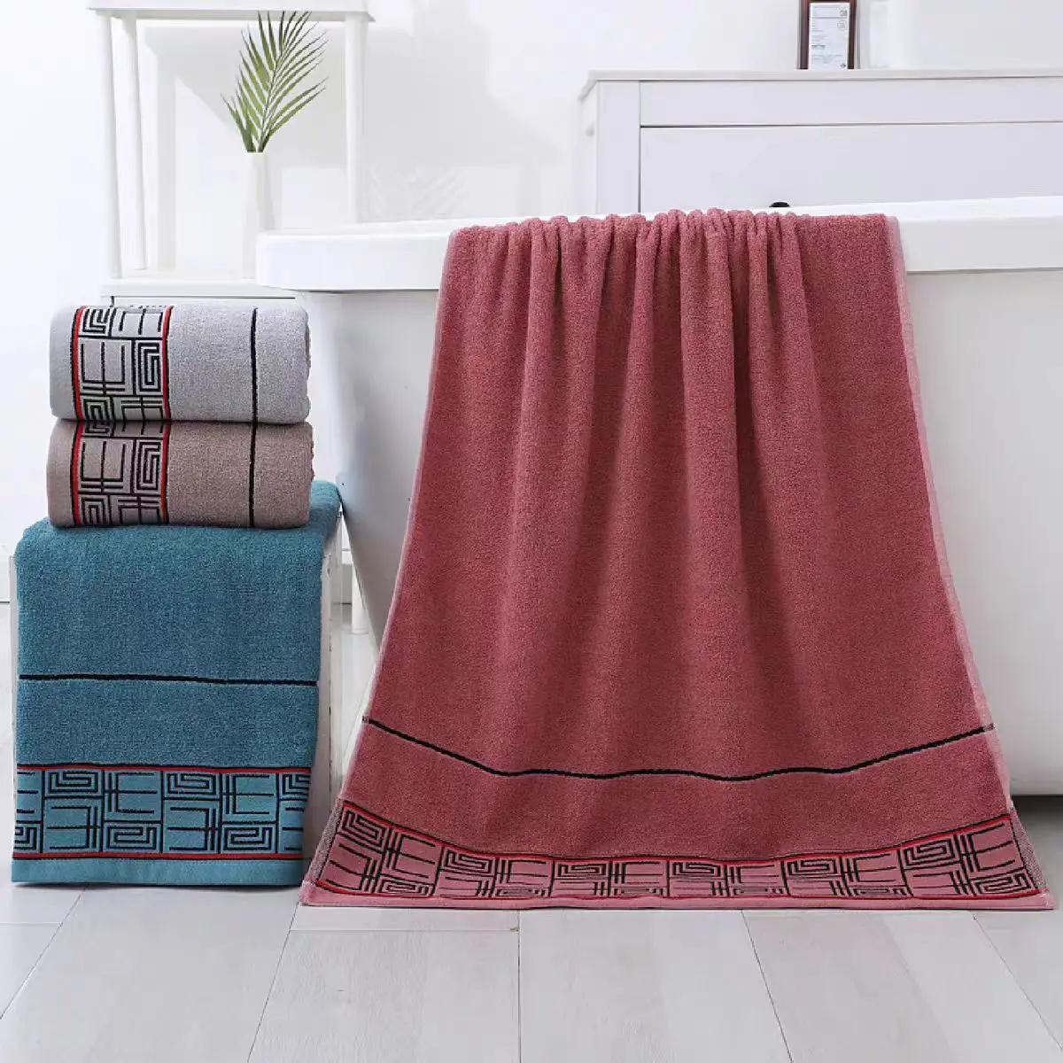 

Adult Household Bath Towel Pure Cotton Thickened Jacquard Hotel Four Seasons Universal High Quality 70*140cm Bath Towel