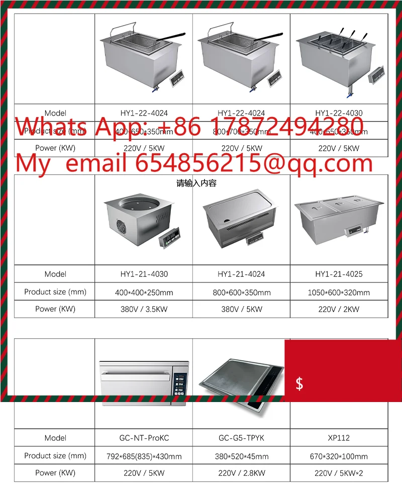 Commercial Cooking Equipment Built-in 5KW Induction Cooker High Power Embedded Induction Stove for Restaurant Kitchen