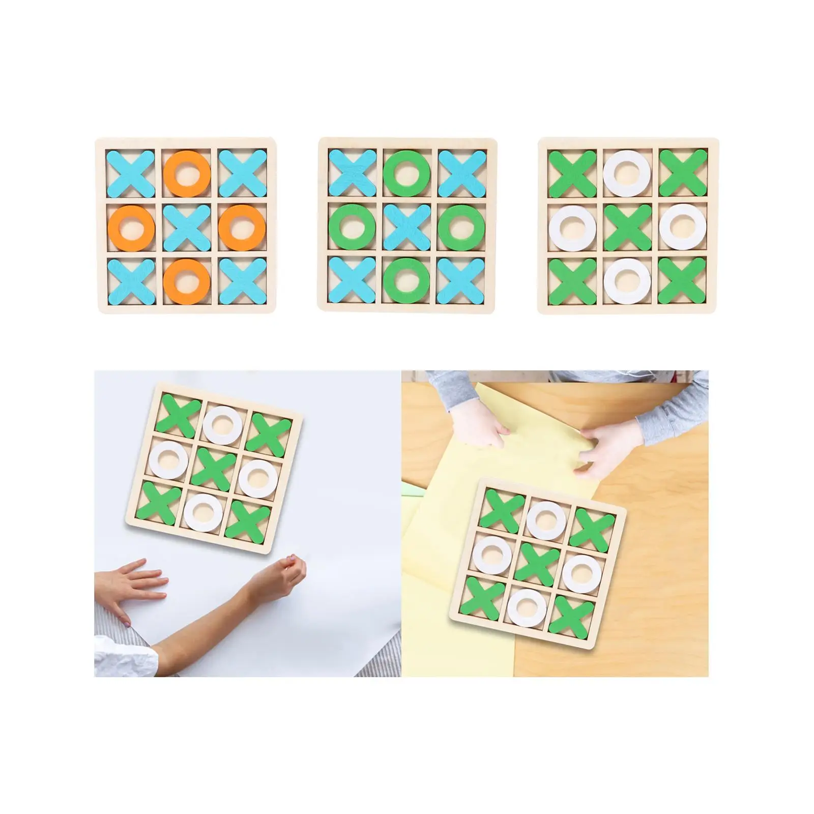 

Tic TAC Toe Game XO Table Toy Entertainment Rustic Tabletop Decor Party Favors for Kids Family Games Brain Teaser Puzzles