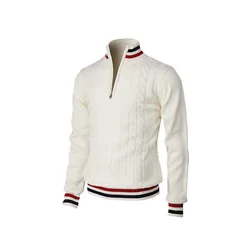 The new fast-selling cross-border goods  style business casual zipper high-necked men's sweater