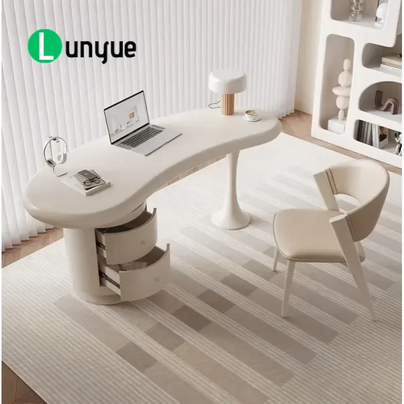 Cream Style Modern Simple Computer Desk Light Luxury Small Apartment Household Furniture Compact Writing Table for Home