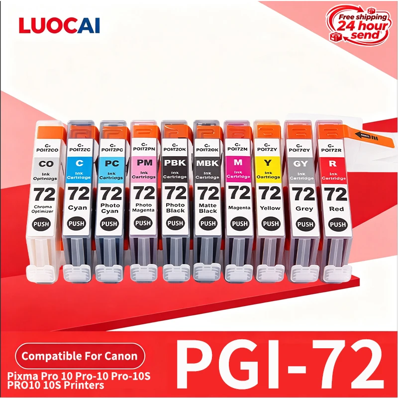 1/2/3 sets PGI-72 PGI72 PGI 72 Premium Inkjet ink Cartridges Compatible For Canon Pixma Pro 10 Pro-10 Pro-10S PRO10 10S Printers
