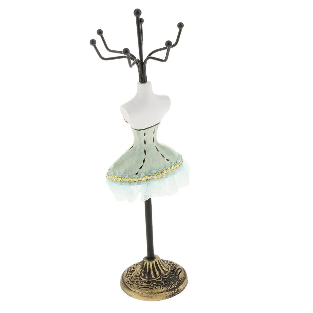 Jewelry Display Shelf Resin Lady Figure Stand with Hooks for Organizing Rings Earrings Necklace and Wedding Decor