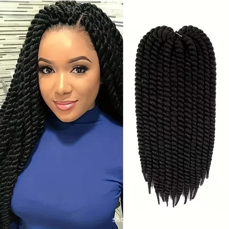 Senegalese Twist Crochet Braids - Pre-Looped, Short Havana Twist, High-Temperature Fiber , Versatile Synthetic Hair Extensions