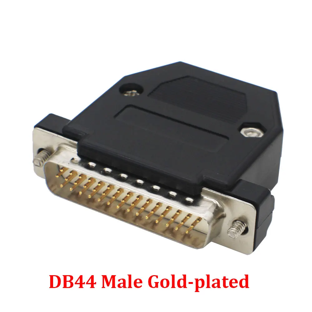Db44 löt kopf männlich weiblich buchse kunststoff gehäuse kit 3 reihe 44 pin seriellen stecker D-SUB 44 adapter graues schwarzes gehäuse – Detail 8