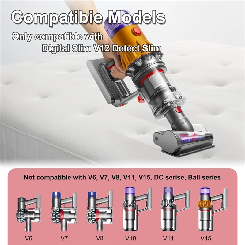 ASWUT-Mini Motorized Tool Brush Head For Dyson V12 Detect Slim/ V10 Digital Slim / SV18/ SV20 Vacuum Parts