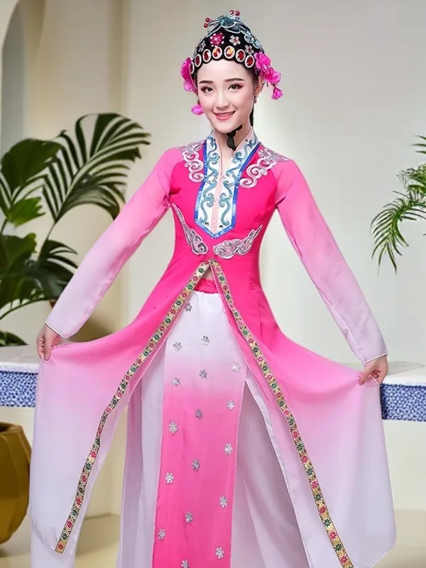 New Pink Ink Flower Dan Performance Costume Kunqu Opera Pear Blossom Dance Beijing Opera Stage Performance Costume