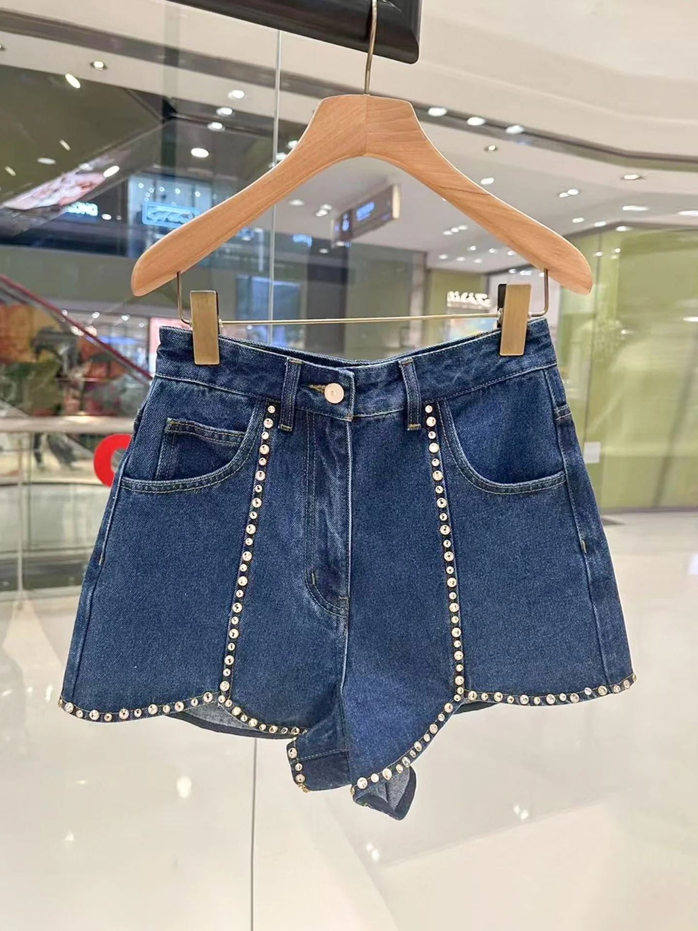 

Джинсы с высокой талией, расшитые стразами, с широкими штанинами, повседневные, летние, женские, премиум-класса, модные, S Home South Oil